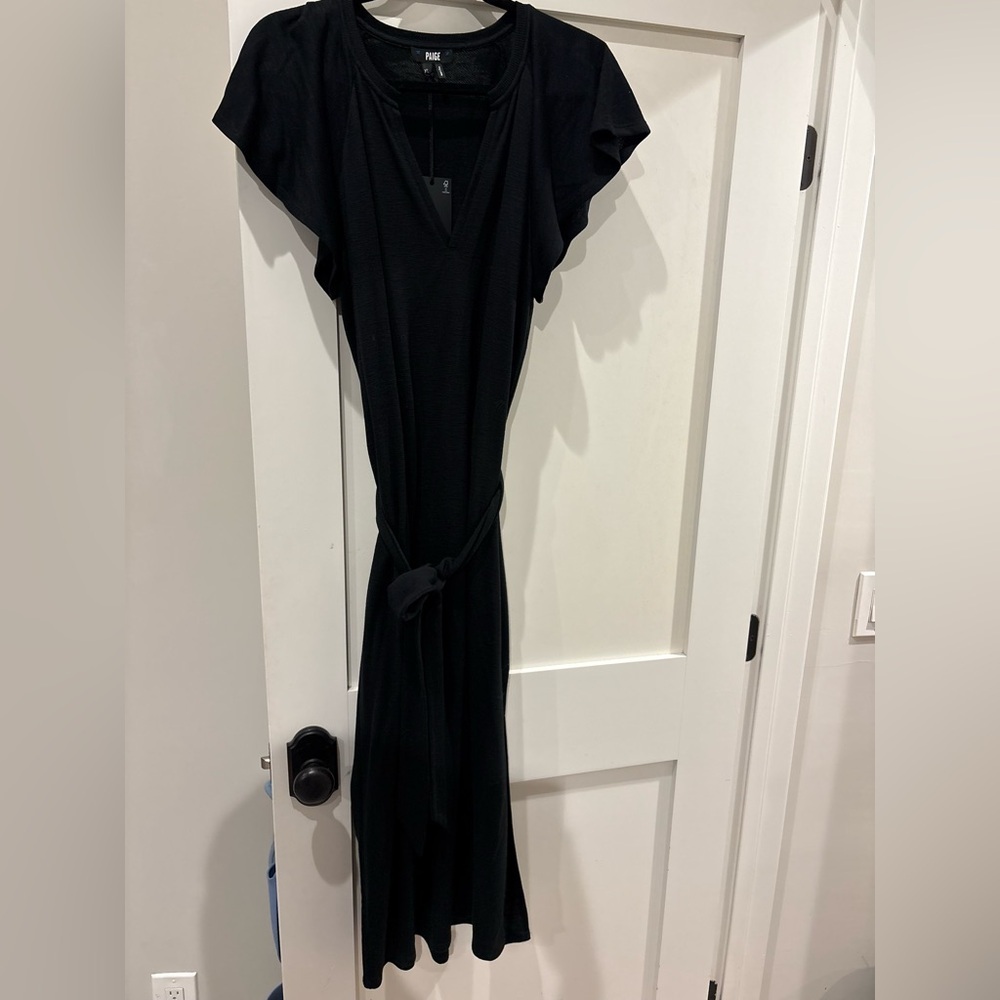 Paige Black V-Neck Short Sleeve Women's Dress